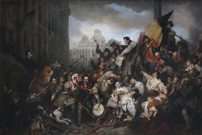 Episode of the Belgian Revolution of 1830, Egide Charles Gustave Wappers (1834), in the Musée d'Art Ancien, Brussels.