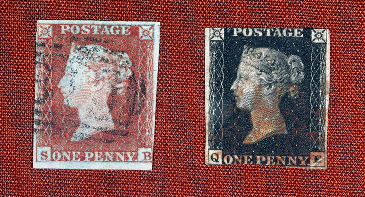 Alpha mail: an original Penny Red and Penny Black