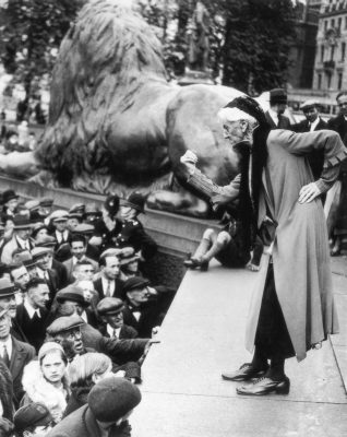 Charlotte Despard addressing an anti-Fascist rally in Trafalgar Square in the early 1930s