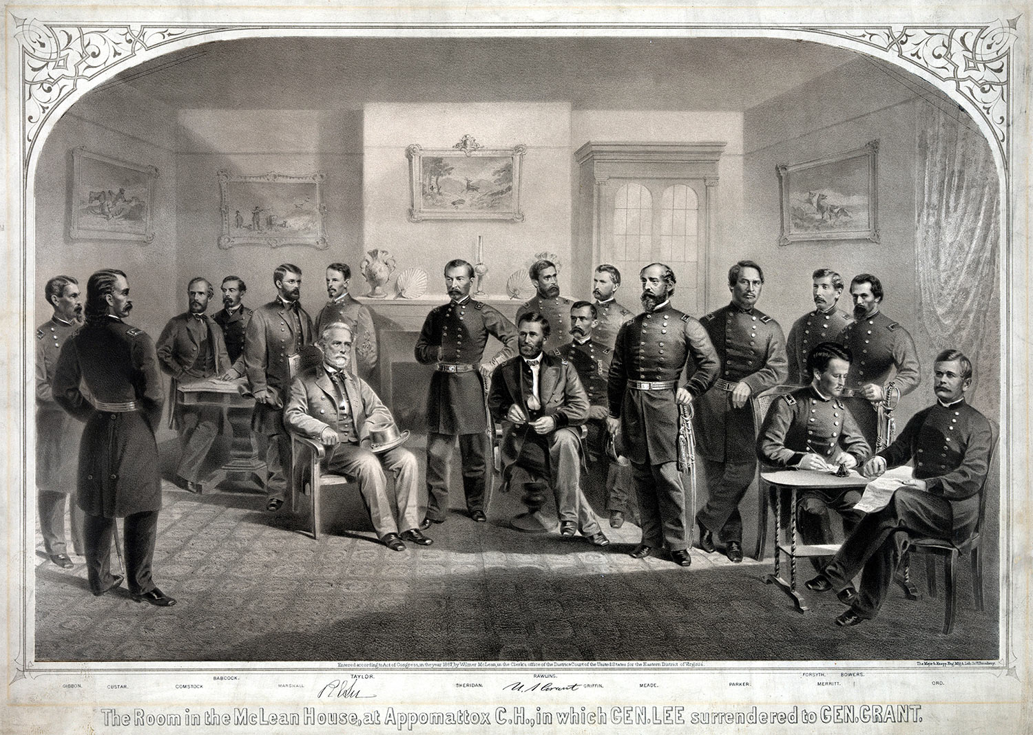 General Lee surrenders to General Grant