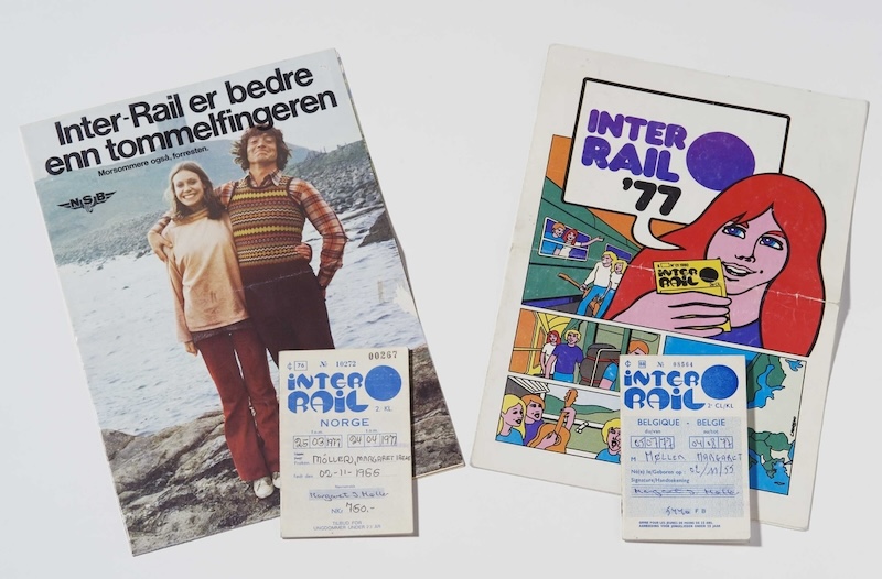 Interrail tickets and booklets from 1977. Oslo Museum, Norway (CC BY-SA).