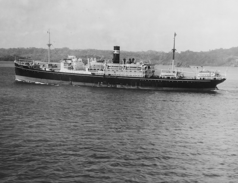 Japanese ship Montevideo Maru in the Panama Canal, 25 December 1937. Naval History and Heritage Command. Public Domain.