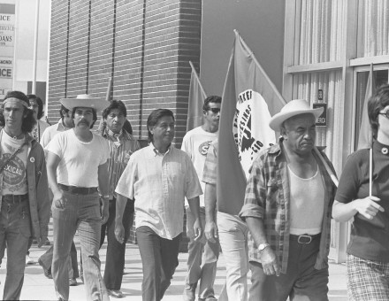 Cesar Chavez on march from with the United Farm Workers in Redondo Beach, California, 9 July 1975. The Regents of the University of California (CC BY-4.0).