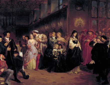 ‘The Courtship of Anne Boleyn’ by Emanuel Gottlieb Leutze, c. 1846. Smithsonian American Art Museum. Public Domain.