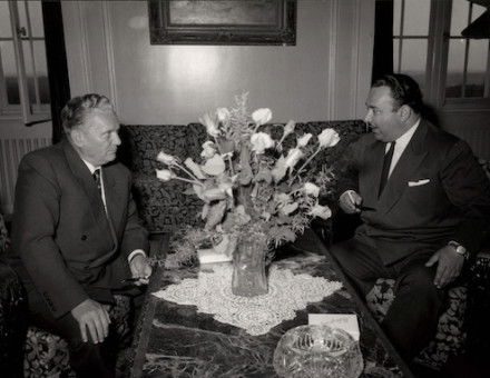 Teodoro Castro (right) meeting Tito in Belgrade, 27 April 1953. Photo service of president Josip Broz Tito, Museum of Yugoslavia.