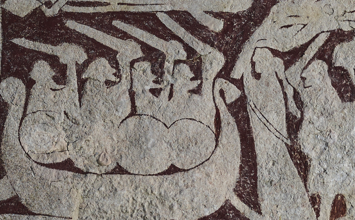 A Viking Age ship scene on the Lärbro Stora Hammars I picture stone, c. 8th-10th century. Gotlands Museum. Mike Ferguson (CC BY).