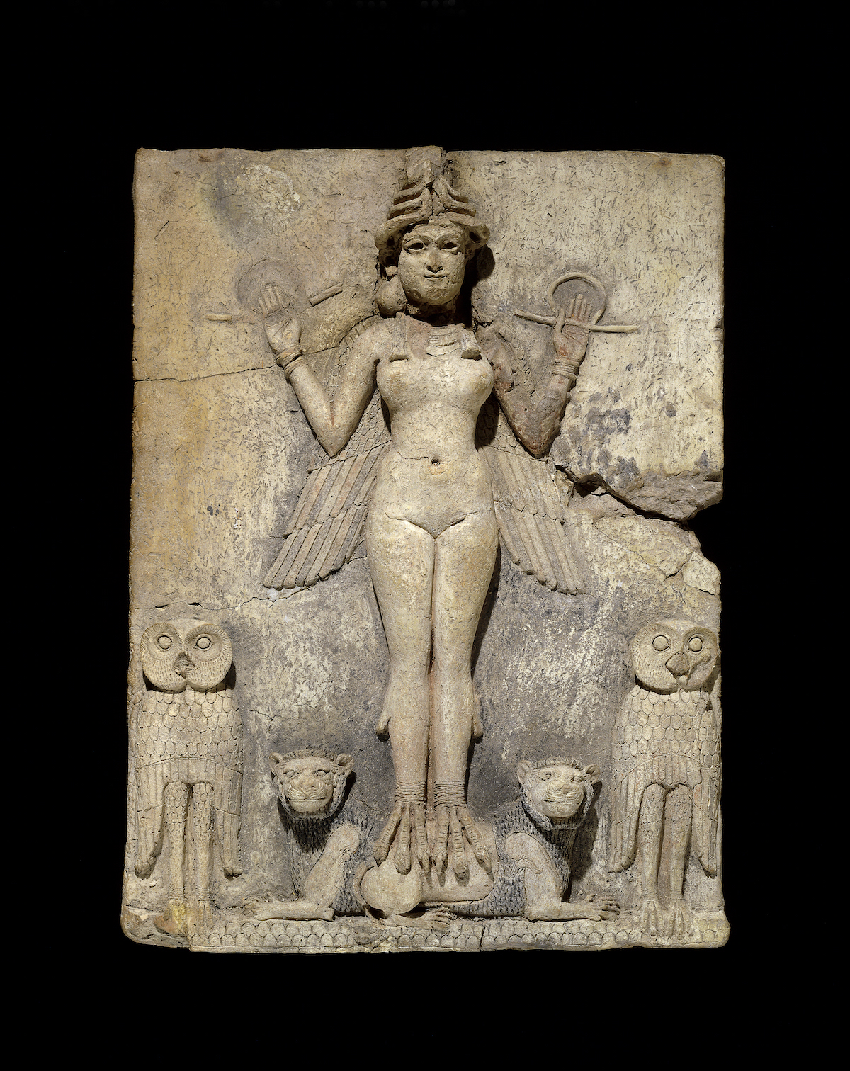 The Queen of the Night, clay relief, southern Iraq, c.1792-1750 BC. Trustees of the British Museum.