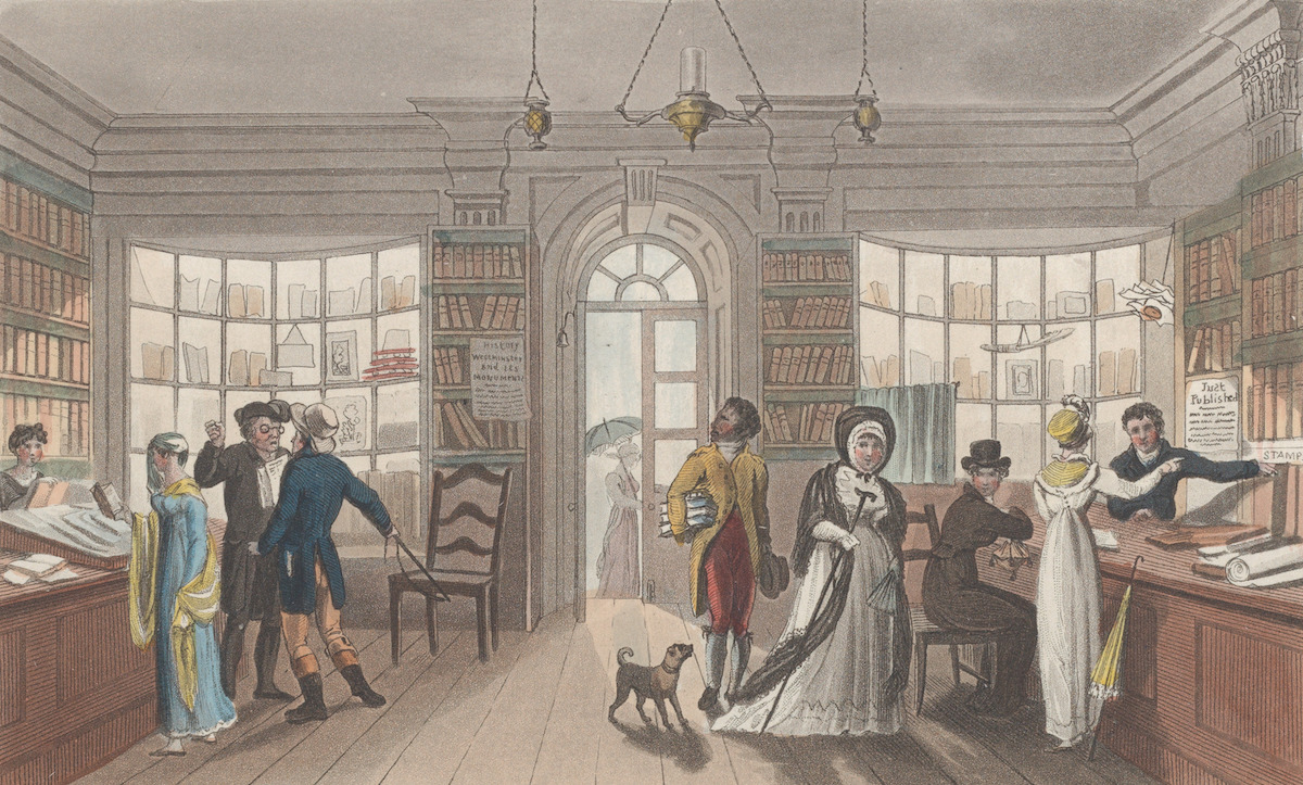 The Library, by Thomas Rowlandson after James Green, 1813. Metropolitan Museum of Art. Public Domain.