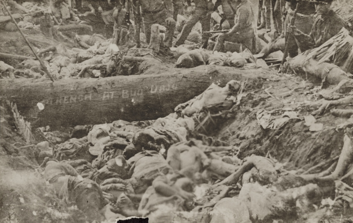 Trench at Bud Dajo during the Moro Rebellion, 1906. Library of Congress. Public Domain.