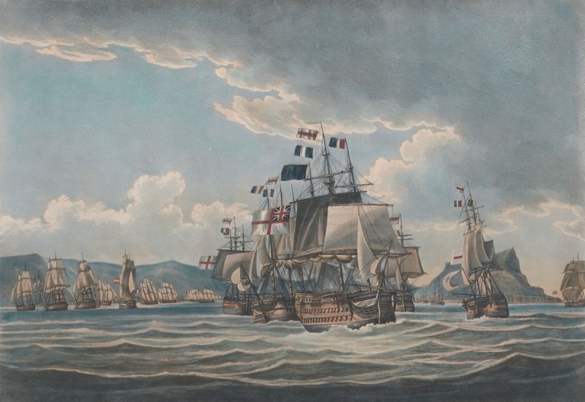 ’Saumerez' Action off Algeciras and Gibraltar, 6th and 12th July 1801‘, by Joseph Constantine Stadler after Jaheel Brenton, 1802. Yale Center for British Art, Paul Mellon Collection. Public Domain.