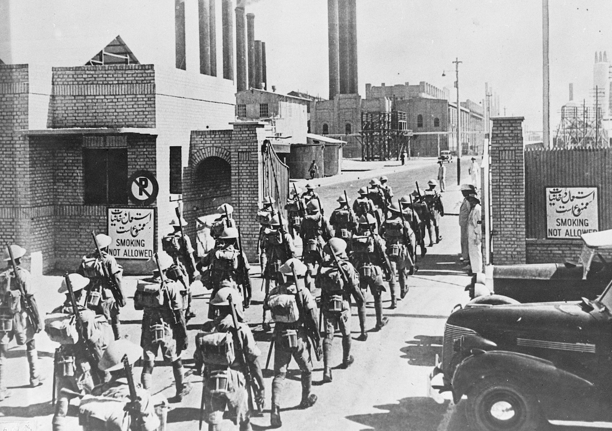 British Indian army soldiers march through the gates of the Iranian Oil Company, 25 March 1946. Nationaal Archief. Public Domain.