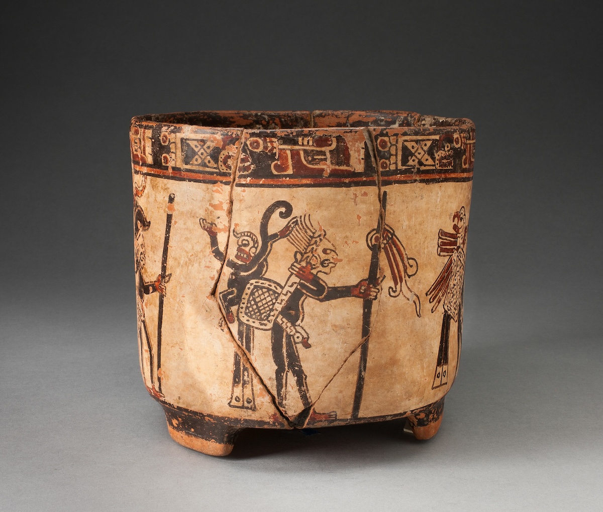 A Maya ceramic vessel depicting monkey hunters from Honduras, c. AD 850-950. Art Institute of Chicago. Public Domain.