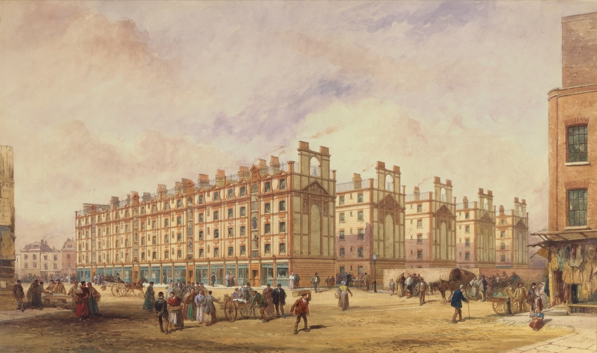 Artisans’ Dwellings, Petticoat Square, London, by William Haywood, 19th century. Bridgeman Images.