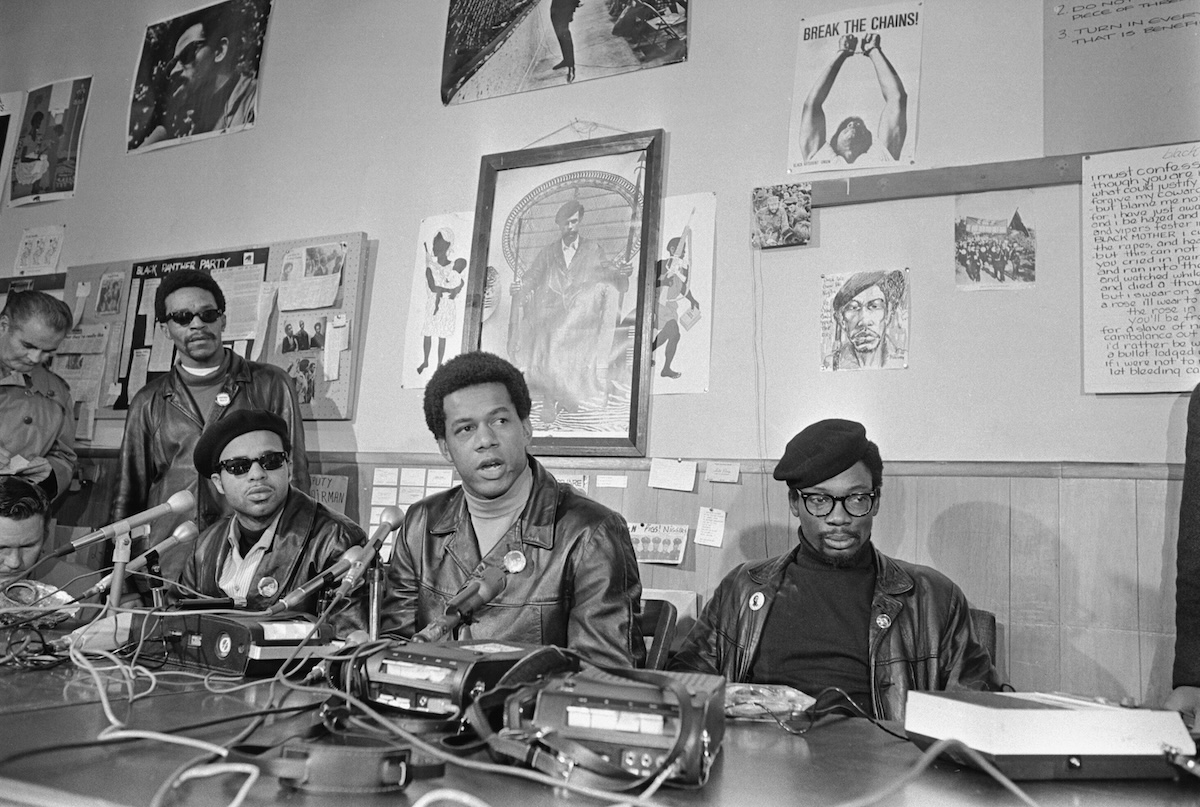 Black Panthers press conference, 21 January 1969. University of California, Los Angeles. Library. Department of Special Collections. Public Domain.