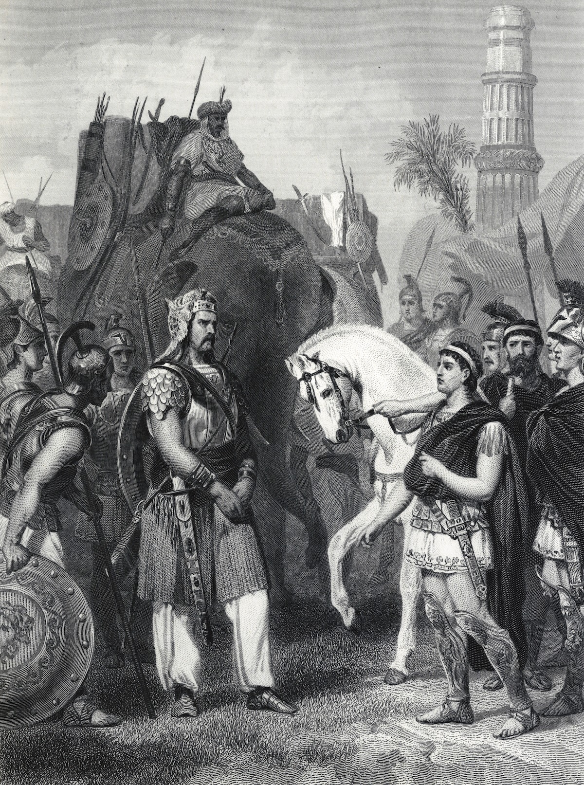 Porus surrenders to Alexander the Great, from History of the World, by Evert A. Duyckinck, 1870. Look and Learn/Bridgeman Images.