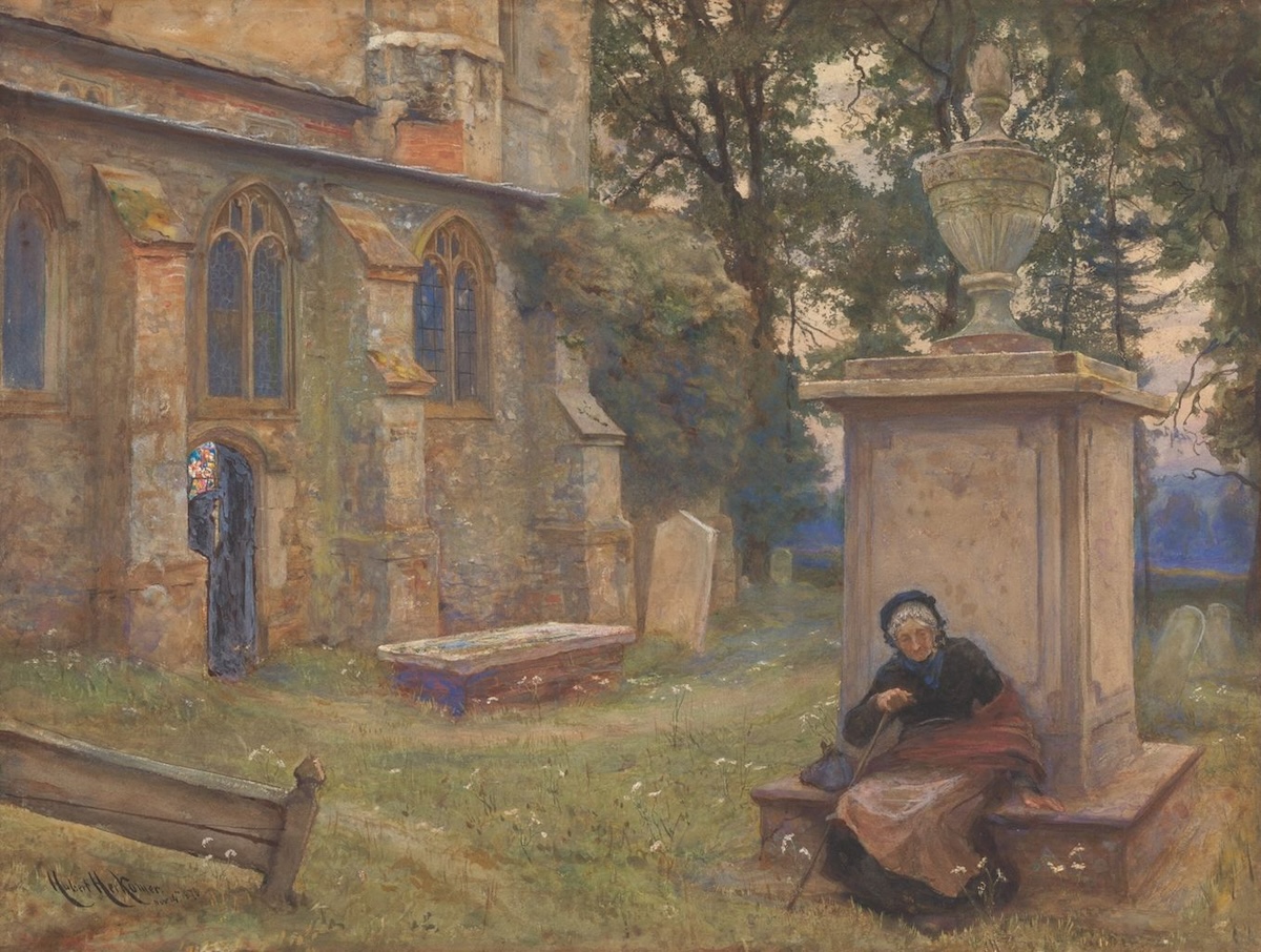 ‘Rest: Aldenham Church’, by Sir Hubert von Herkomer, 1876.Yale Center for British Art, Dr. Lee MacCormick Edwards Collection, Gift of Alison Edwards Curwen. Public Domain.