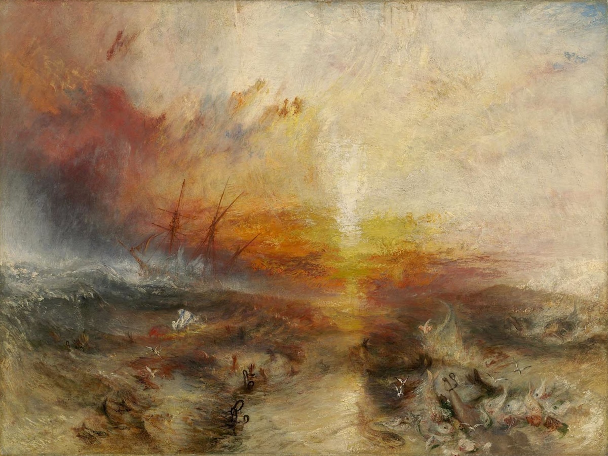 ‘The Slave Ship’ – inspired by the Zong massacre – by J.M.W. Turner, 1840. Museum of Fine Arts Boston. Public Domain.