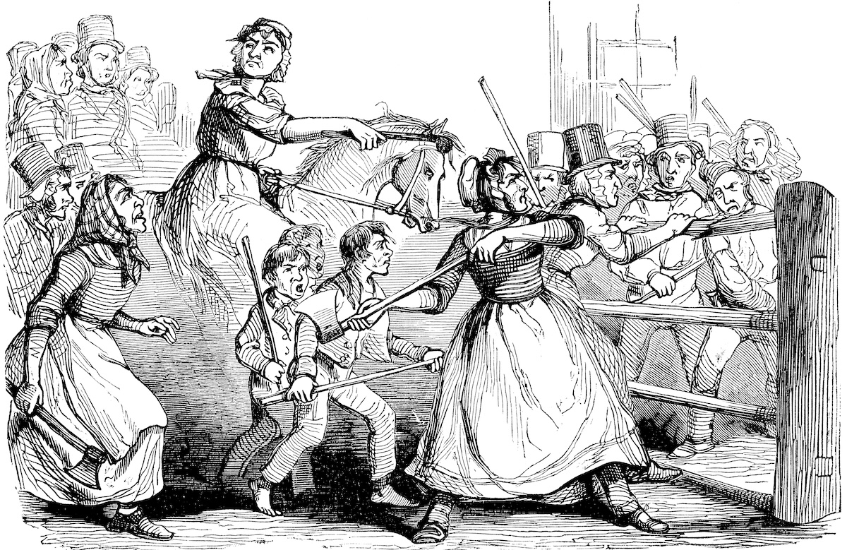 ‘The Welsh Rioters’, engraving in The Illustrated London News, 11 February 1843. Heritage Images/TopFoto.