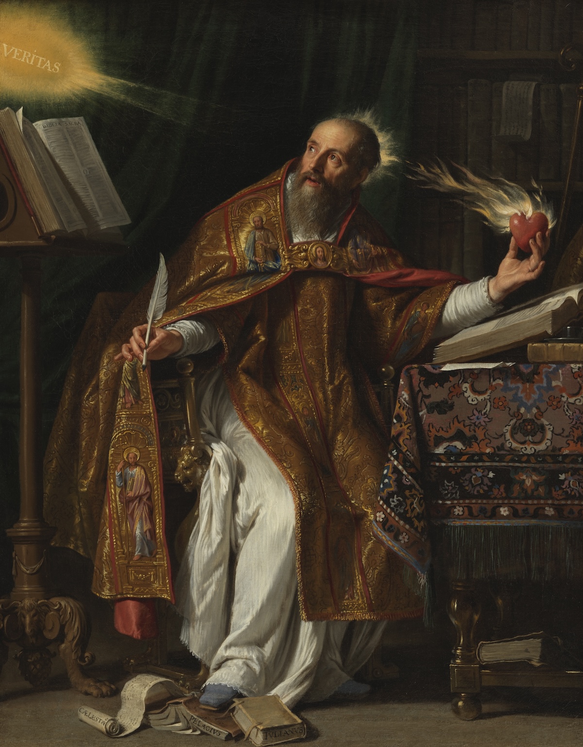 St Augustine receiving Divine Truth, by Philippe de Champaigne, c.1645. LACMA. Public Domain.