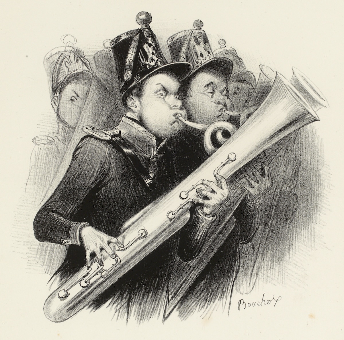 ‘Thorough Studies on the New instruments from Mr Sax’, by Frédéric Bouchot, 1840. Musée Carnavalet/Musées de Paris. Public Domain.