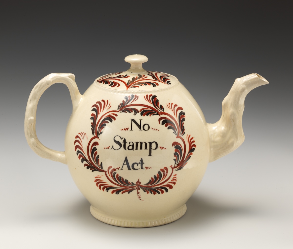 Teapot protesting the Stamp Act, c. 1766-75. Metropolitan Museum of Art. Public Domain.