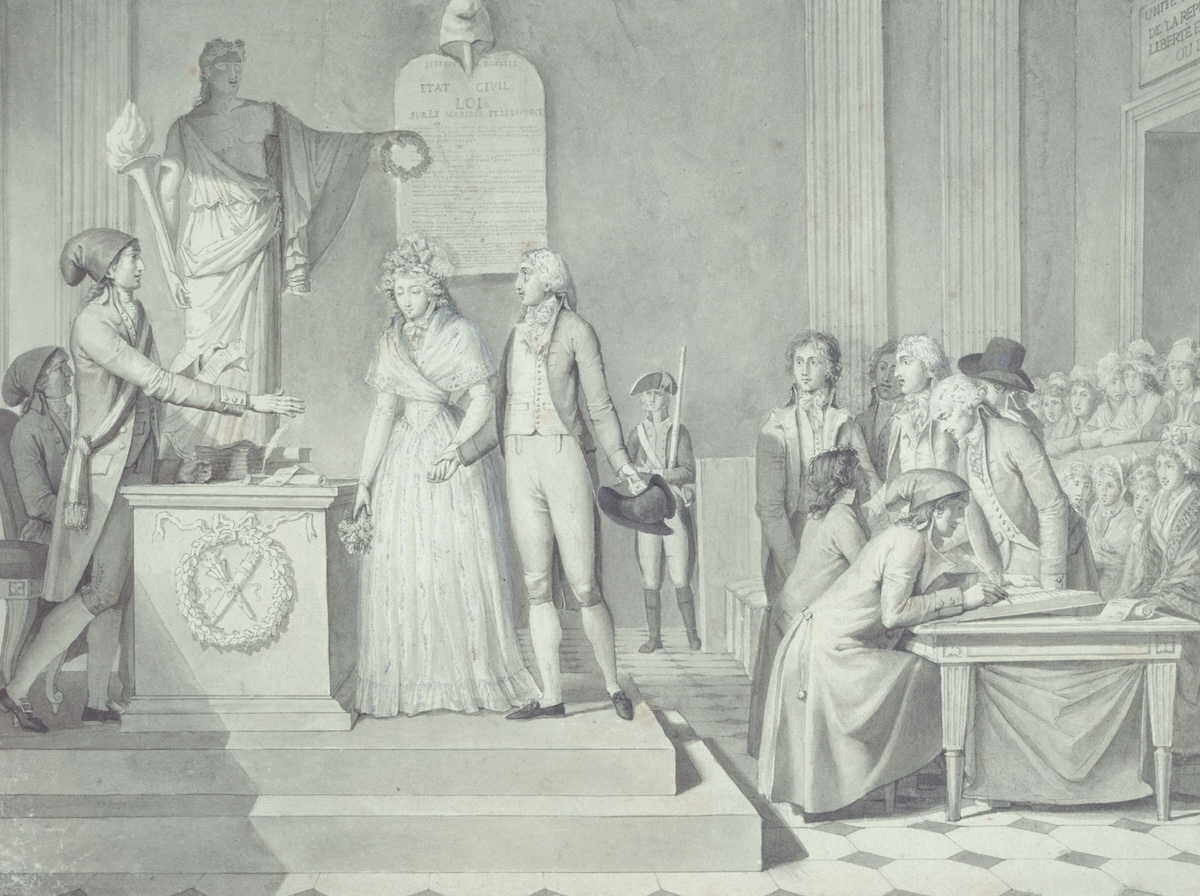 ‘Le mariage républicain’, by Jean-Baptiste Mallet. Musée Carnavalet, Histoire de Paris. Public Domain.