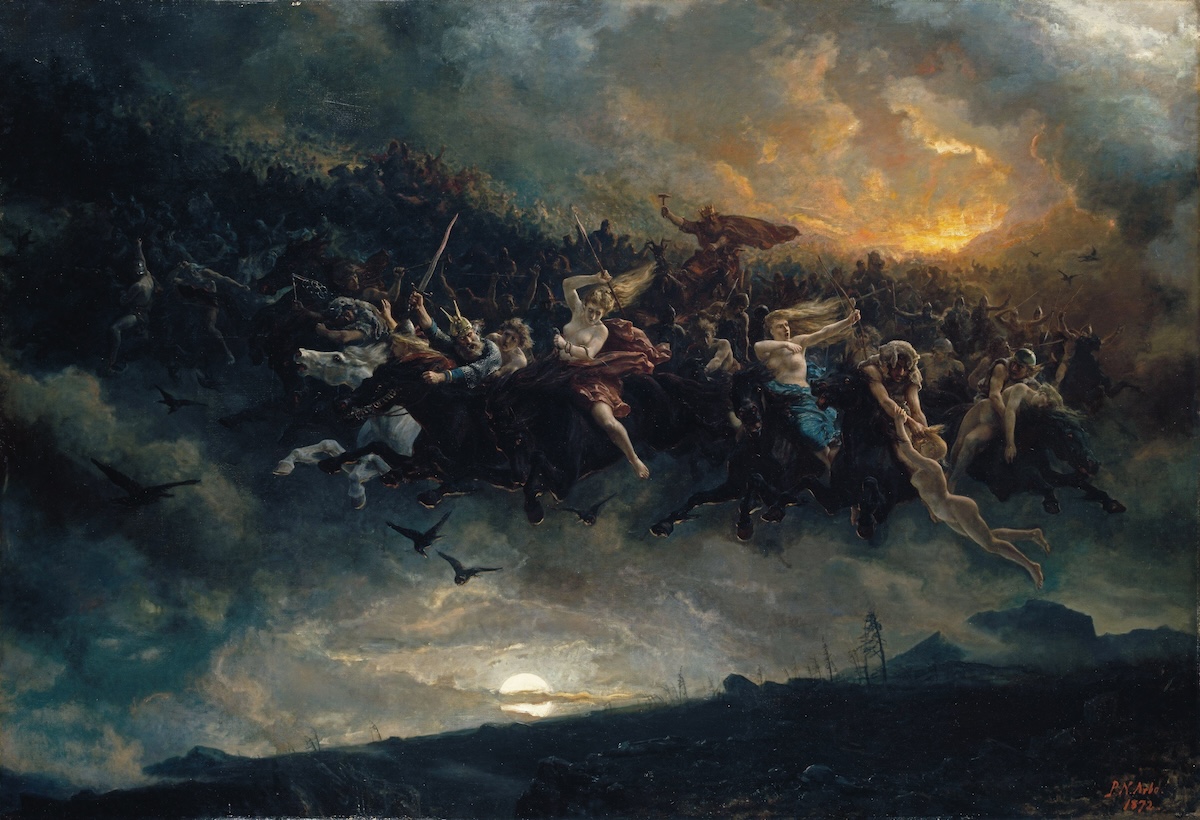 The Wild Hunt of Odin, Peter Nicolai Arbo, 1872. Photo Jacques Lathion/Nasjonalmuseet Norway. Public Domain.