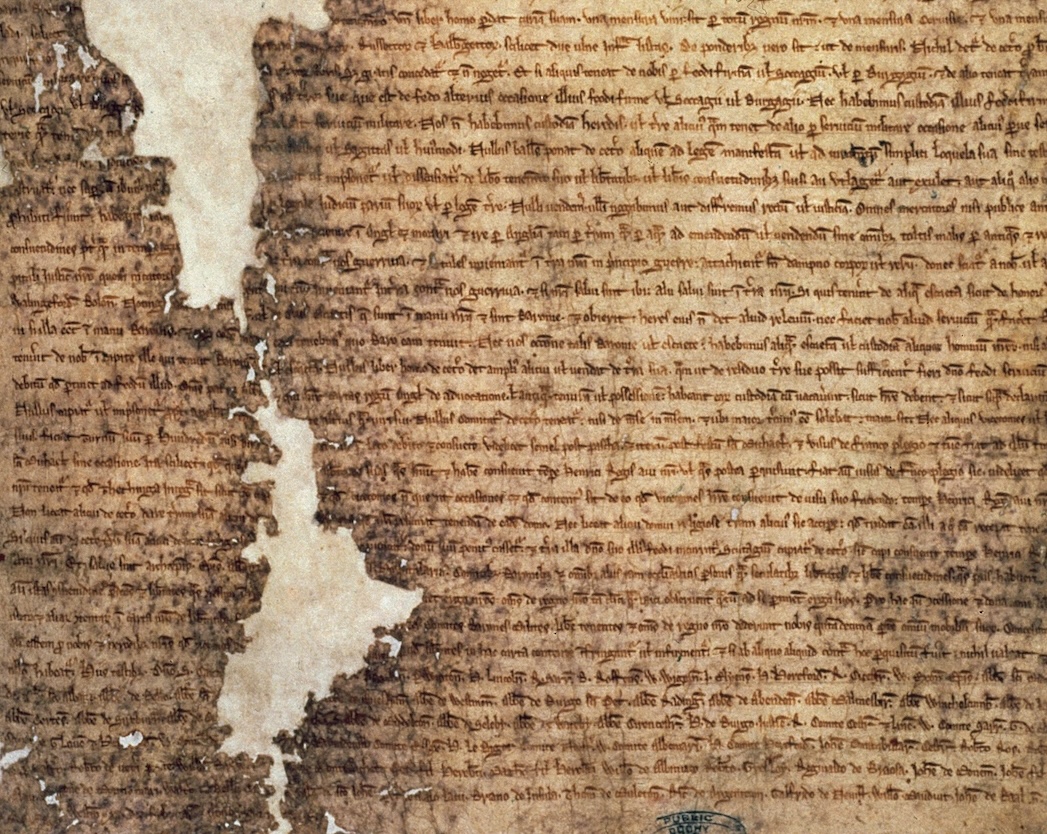 Copy of the 1225 Magna Carta. Bridgeman Images.