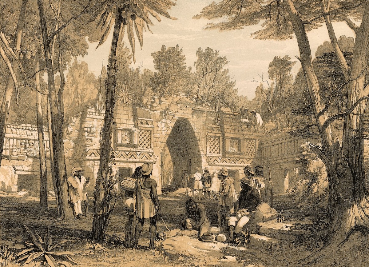 Ruined Maya gateway at Labná in the Yucatan peninsula, by Frederick Catherwood, 1844. ©John Carter Brown Library, Box 1894, Brown University, Providence, R.I. 02912.