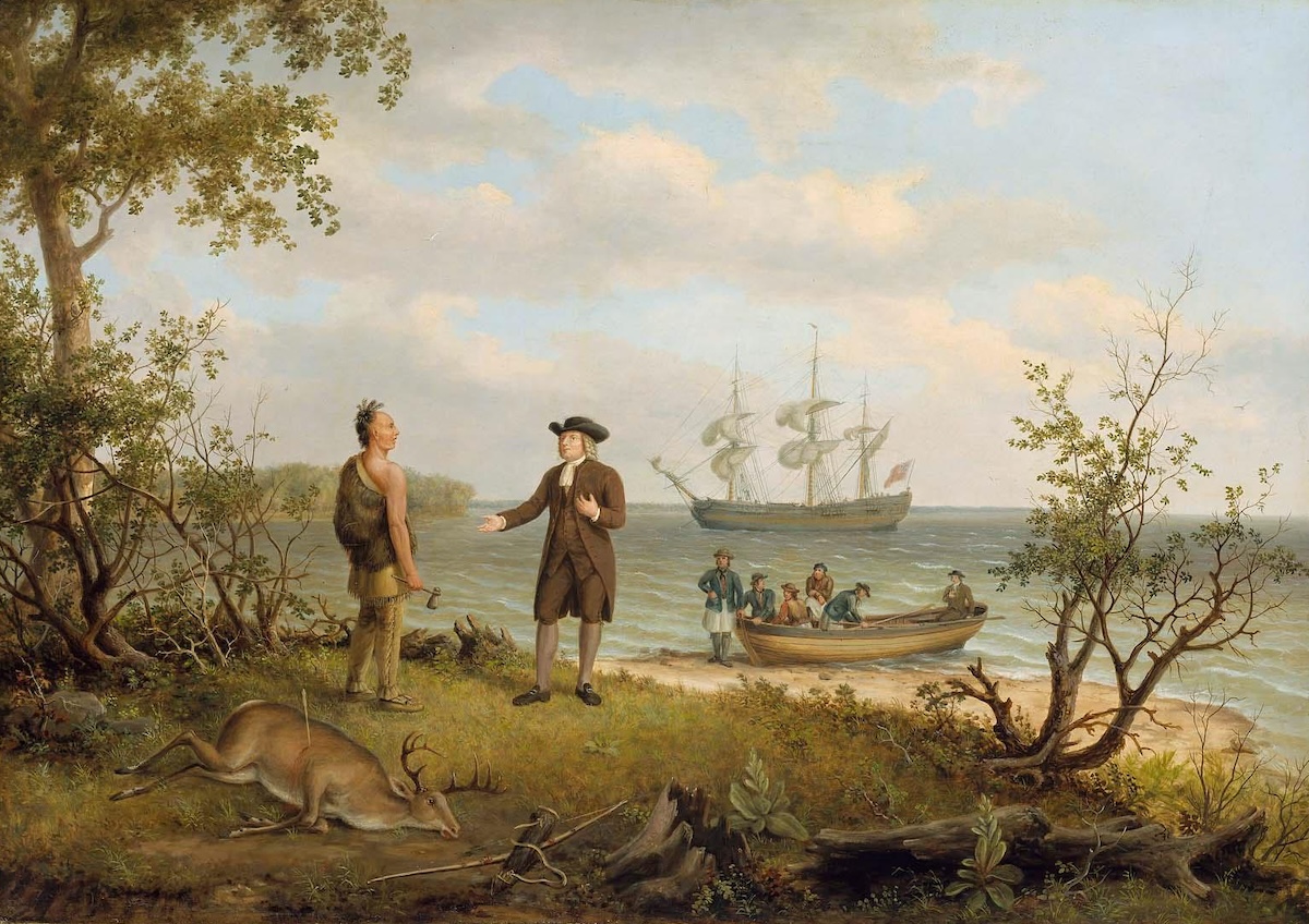 ‘The Landing of William Penn’, by Thomas Birch, c.1850. Museum of Fine Arts, Boston. Public Domain.