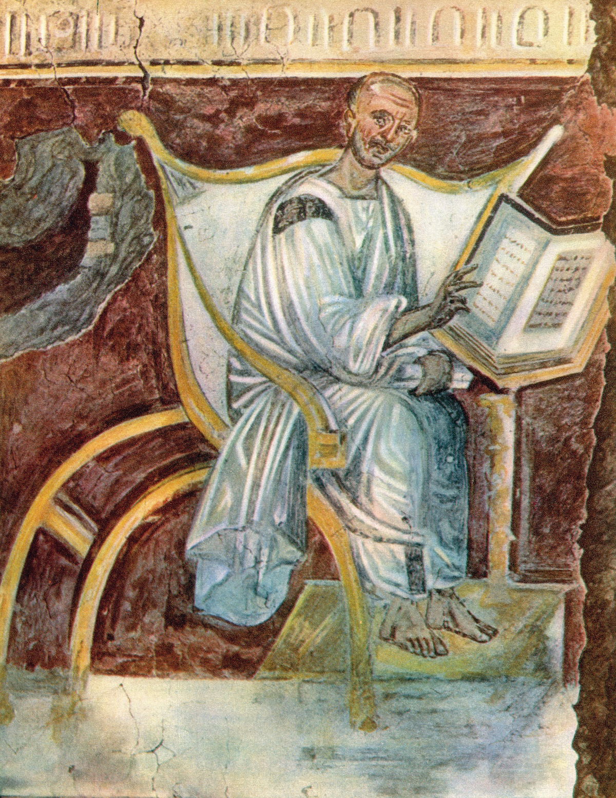 Fresco of Saint Augustine from the Lateran, Rome, sixth century. Bridgeman Images. Fresco of Saint Augustine from the Lateran, Rome, sixth century. Bridgeman Images.