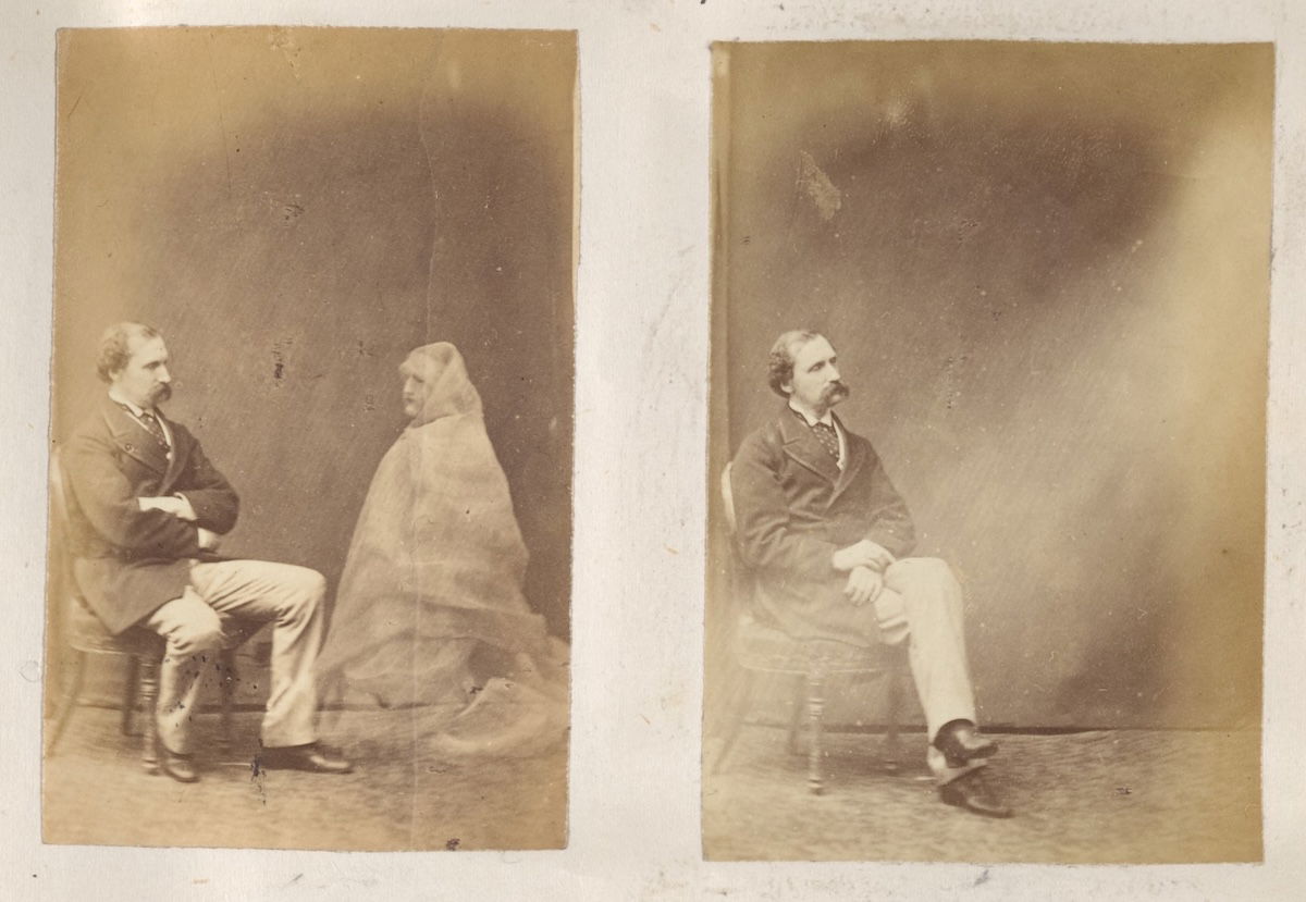 Plates from an album of spirit photographs, attributed to Frederick Hudson, 1872. Metropolitan Museum of Art. Public Domain. Plates from an album of spirit photographs, attributed to Frederick Hudson, 1872. Metropolitan Museum of Art. Public Domain.