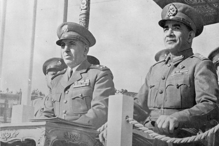 Syrian general Adib al-Shishakli – president from 1953 to 1954 and leader of the 1949 and 1951 coups – with his Egyptian counterpart Mohamed Neguib