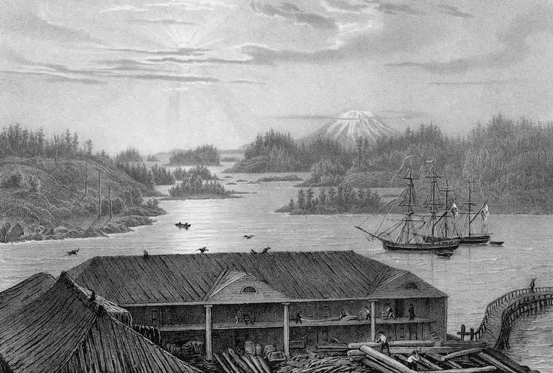 View of Sitka Bay from the house of Alaska’s Russian governor, by F.H. v Kittlitz, 1826. Library of Congress. Public Domain.