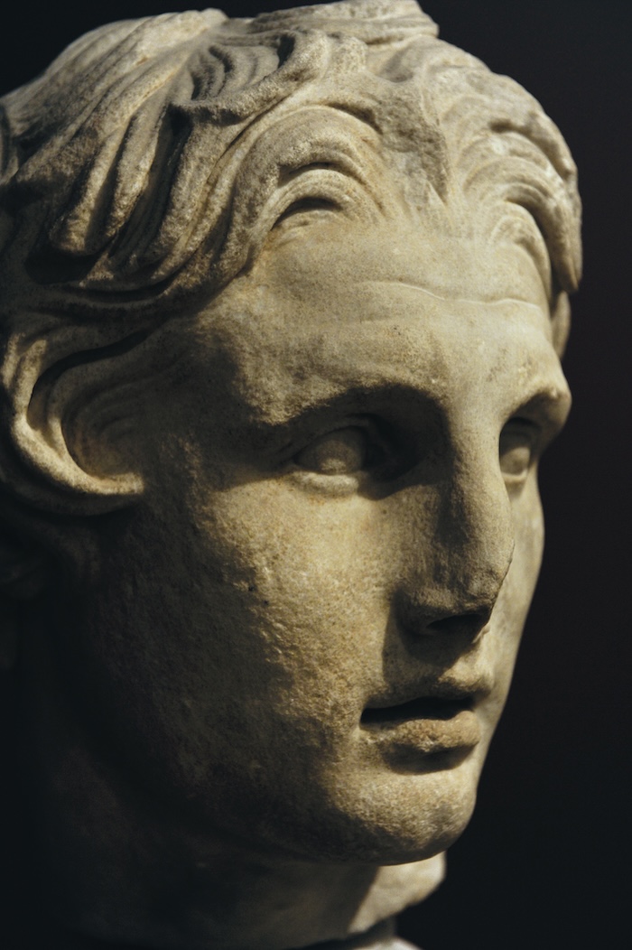 Head of Alexander the Great, marble, second century AD. Tarker/Bridgeman Images.