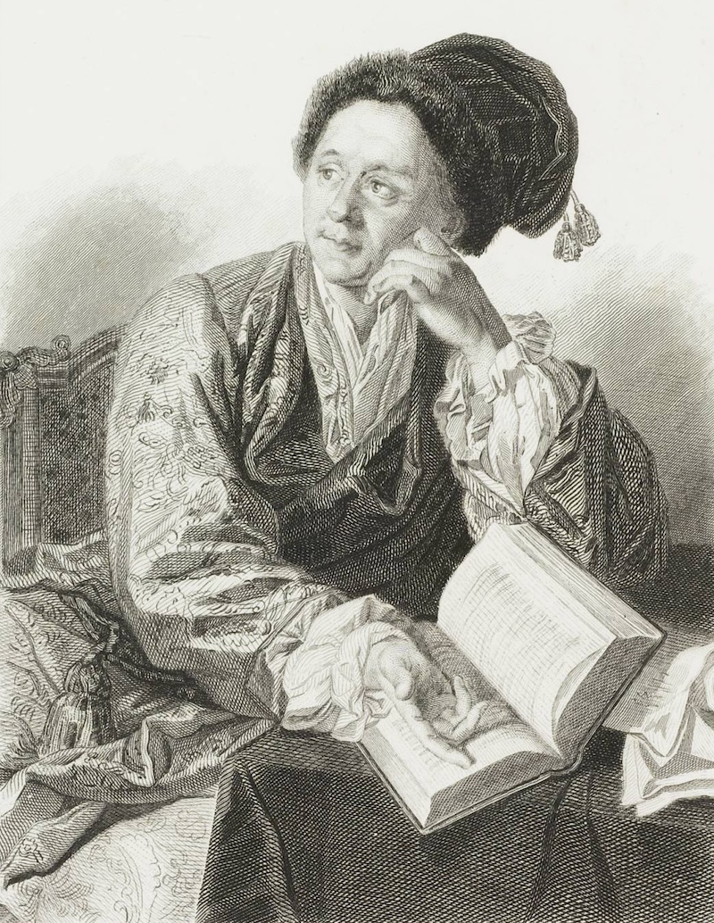 Bernard Le Bovier de Fontenelle, engraving by Émile Giroux, 18th century. Catholic University of Leuven. Public Domain.