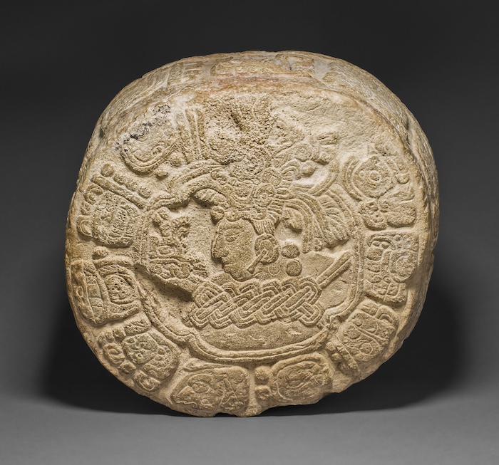 Hieroglyphic altar showing a Maya king, possibly from Bonampak, c.650-700. Art Institute of Chicago. Public Domain.