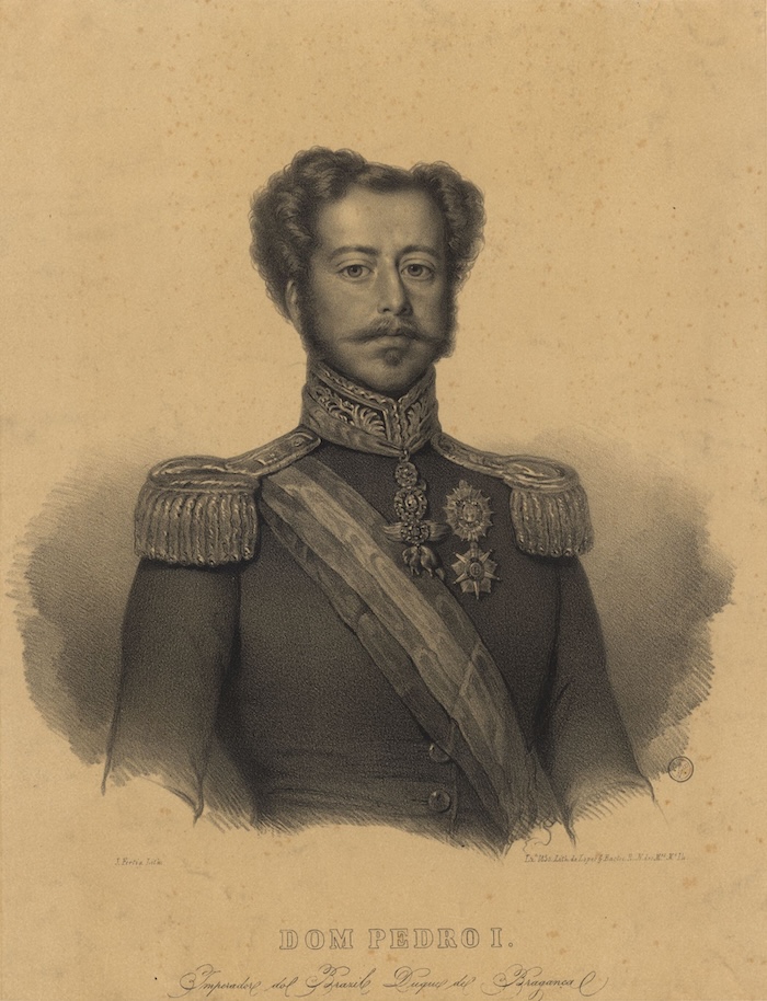 Dom Pedro I, emperor of Brazil and duke Braganza, by J. Fertig, c. 1850. National Library of Portugal. Public Domain.