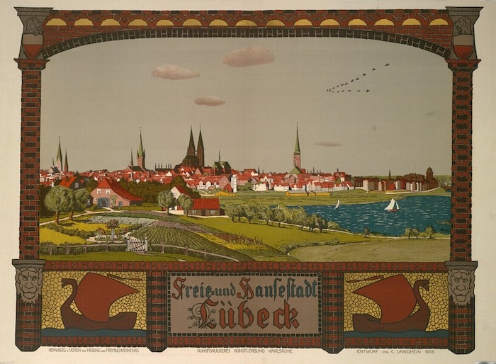 The Free and Hanseatic City of Lübeck, by Carl Langhein, 1906. Albertina. Public Domain.