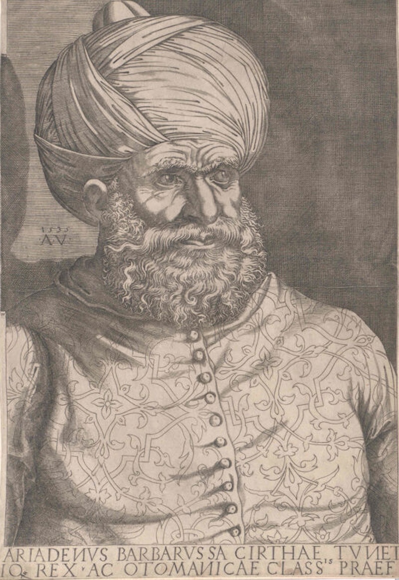 A European portrait of Hayreddin Barbarossa. Austrian National Library. Public Domain.