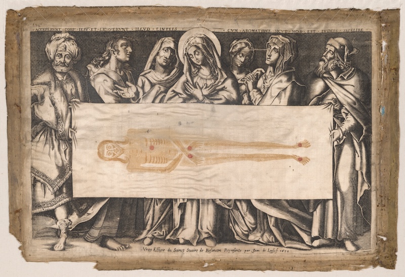 The similar Holy Shroud of Besançon which disappeared during the French Revolution, by Jean de Loisy, 1634. Art Institute of Chicago. Public Domain.