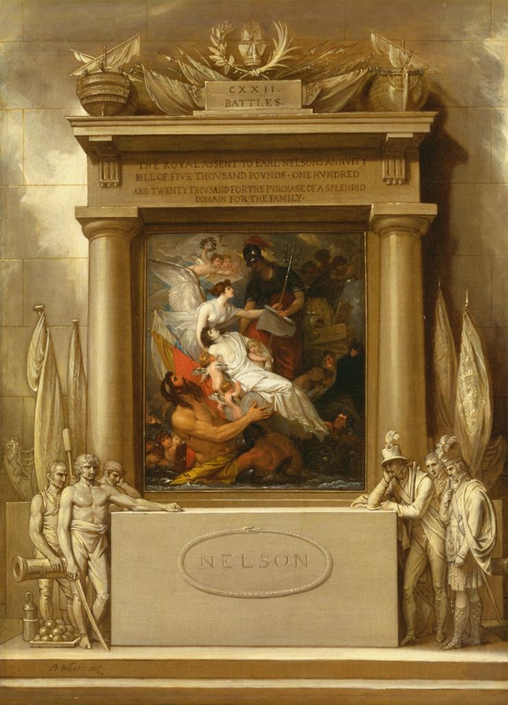 Project for a Monument, ’The Apotheosis of Nelson‘, by Benjamin West, 1807. Yale Center for British Art, Paul Mellon Collection. Public Domain.