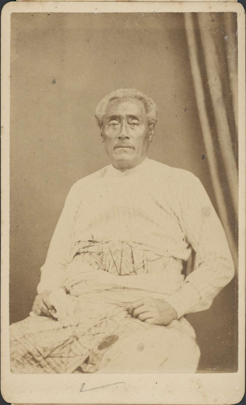 The Fijian Tongan chief Enele Ma’afu, by F. H. Dufty, c. 1870-79. National Library of Australia. Public Domain.