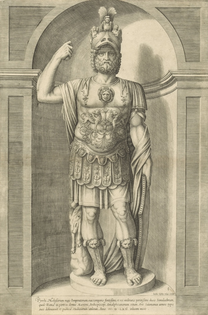 Study of a 1st century AD statue of Pyrrhus as Mars, god of war, by Jacob Bos, 1562. Rijksmuseum. Public Domain.