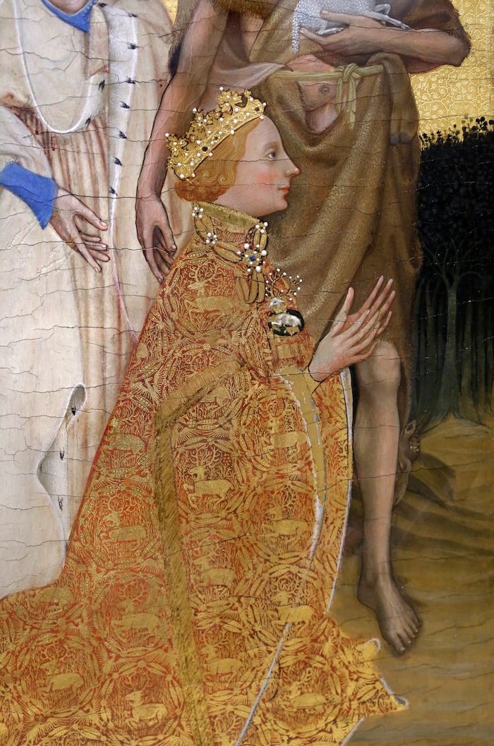 A close-up of Richard II on the Wilton Diptych. Sailko (CC BY 3.0).