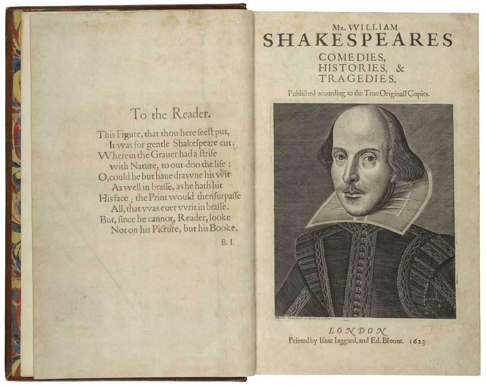 Mr. William Shakespeares Comedies, Histories, & Tragedies, printed by Isaac Jaggard and Edward Blount, London, 1623.