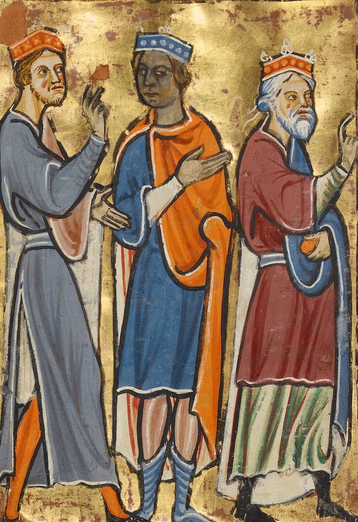 ‘The Magi Approaching Herod’, English manuscript, c. 1190-1200. The J. Paul Getty Museum, Los Angeles, Ms. 101, fol. 35v, 2008.3.35v. Public Domain.