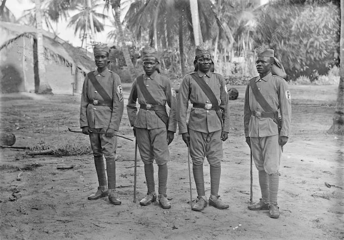 Askaris in German East Africa, by Rudolf Gansser Jr, C.1899. State Archives of Baden-Württemberg (CC BY).