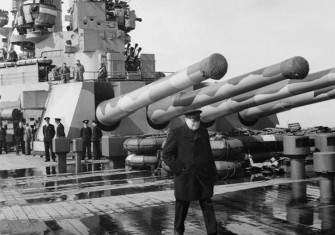 Churchill crossing  the Atlantic on board HMS Prince of Wales, August 1941.