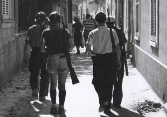 Four members of the Maquis in southern France, taken by a crew member of USS Cacotin, August 1944. US National Archives. Public Domain.